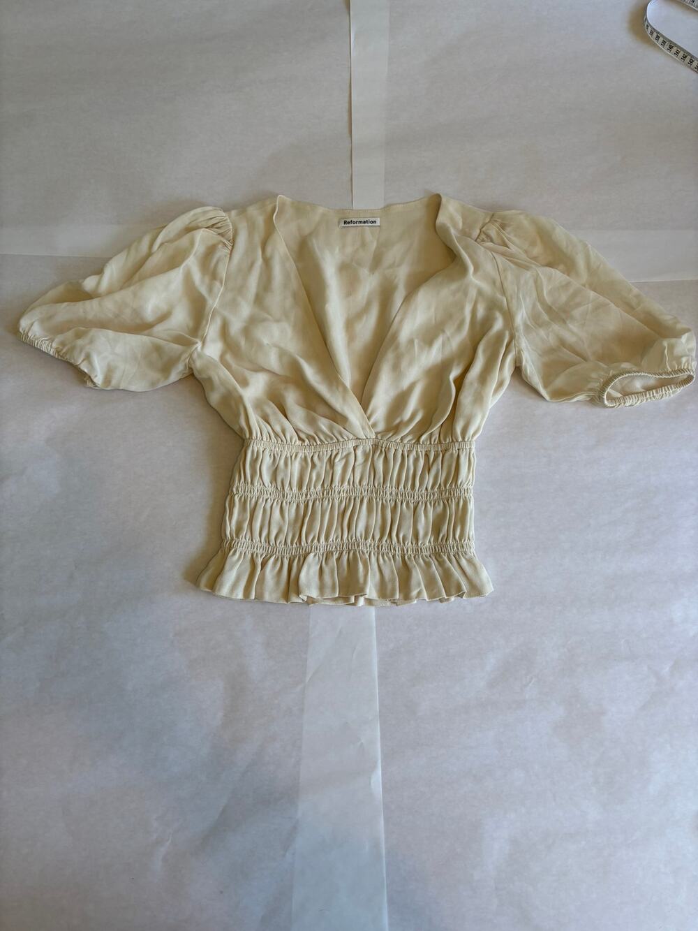 Reformation Josie Cream Viscose Top Size S NWT